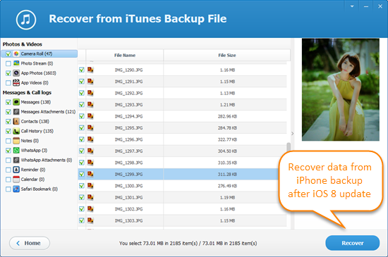 How to Recover Data from iPhone Backup after iOS 8 Update