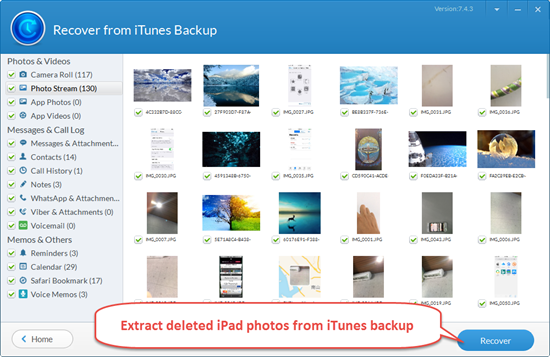 Extract Photos from Backup with iPad Backup Extractor