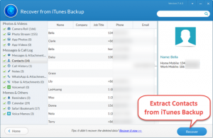 free iphone backup extractor restore contacts