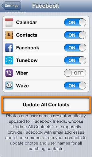 Sync Contacts from Facebook and Twitter