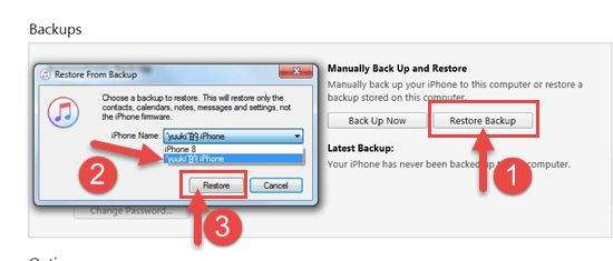 Traditional Way to Recover Videos from iPhone Backup